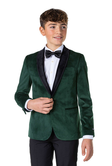 Blazer en velours vert foncé Garçon Ado <tc>OppoSuits</tc>