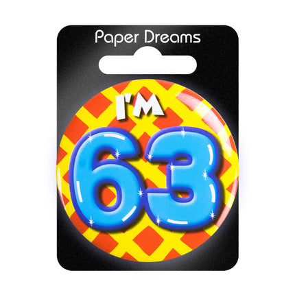 Je suis 63 Bouton 63 ans 5.5cm