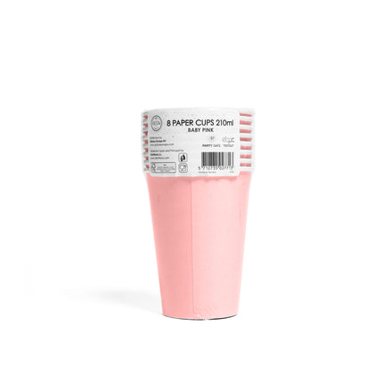 Gobelets roses en papier 210ml 8pcs