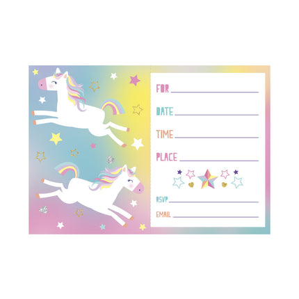 Invitations Licorne 8pcs