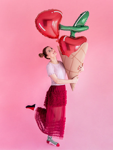 Ballon à l'hélium cerise vide 88cm