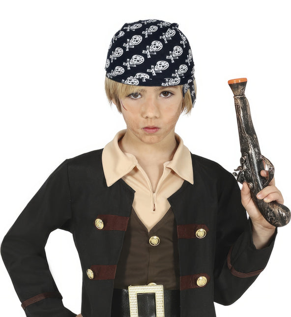 Bandana pirate noir et blanc