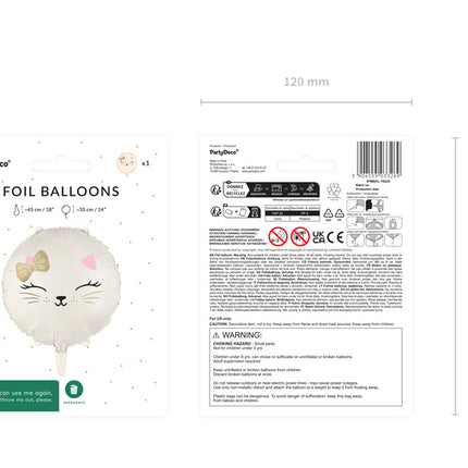 Ballon à l'hélium chat vide 45cm