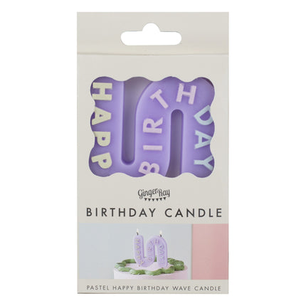 Bougie de joyeux anniversaire lilas