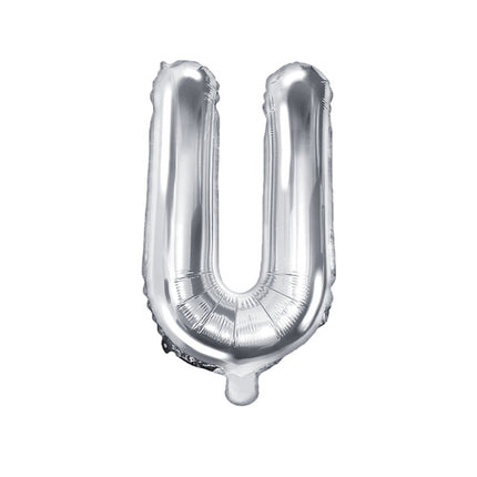 Ballon de baudruche Lettre U Argenté Vide 35cm