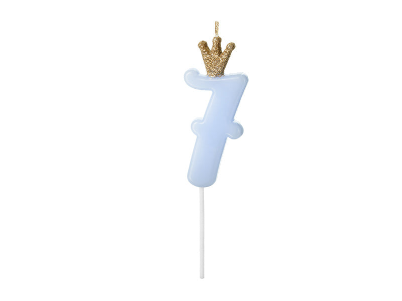 Bougie 7 ans Bleu clair 9.5cm