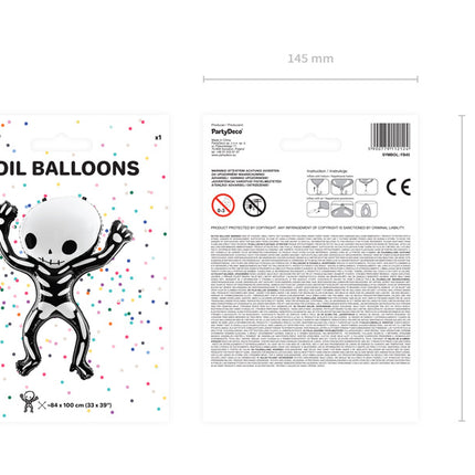 Halloween Ballon d'hélium Squelette 1m