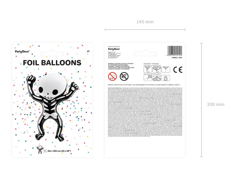 Halloween Ballon d'hélium Squelette 1m