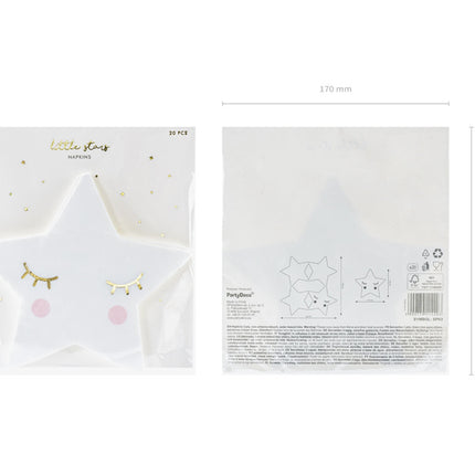 Petite serviette étoilée 16cm 20pcs