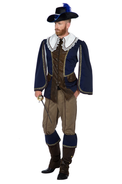 Costume de mousquetaire Bleu Homme
