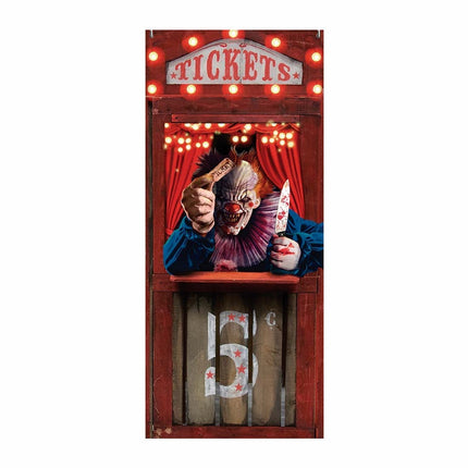 Décoration de porte pour Halloween Clown d'horreur
