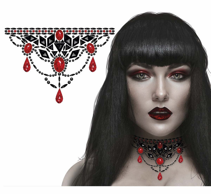 Autocollants de visage noir et rouge