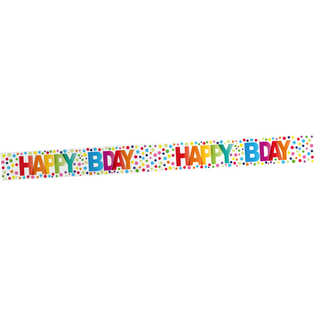 Ruban de barrière d'anniversaire Happy Birthday Dots 15m