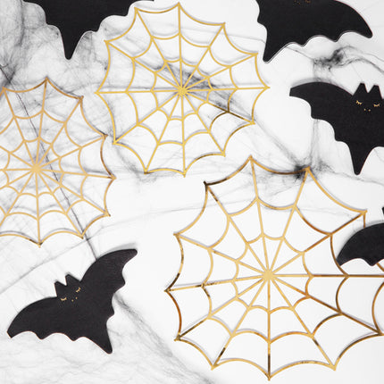Décoration d'Halloween toile d'araignée or 3 pièces