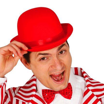 Chapeau melon rouge