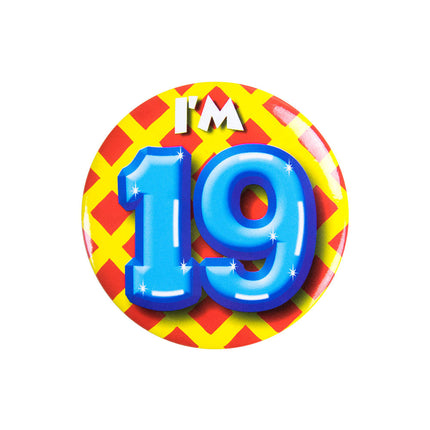 Je suis 19 Bouton 19 ans 5.5cm