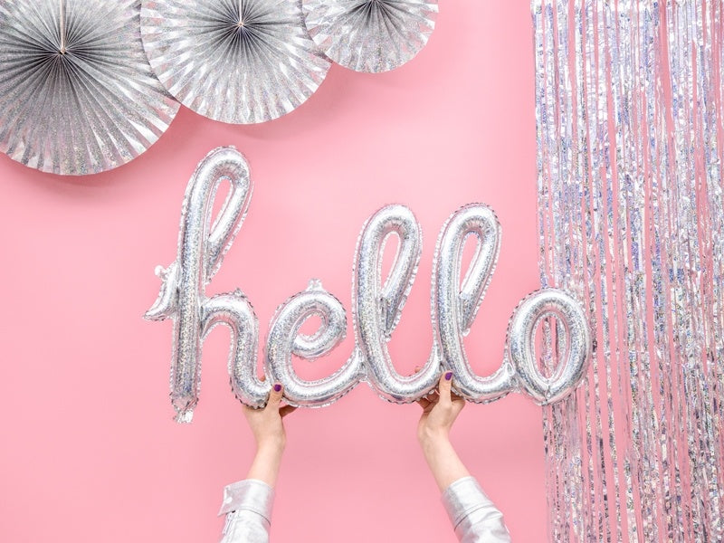 Ballon de baudruche Hello Holographic 72cm