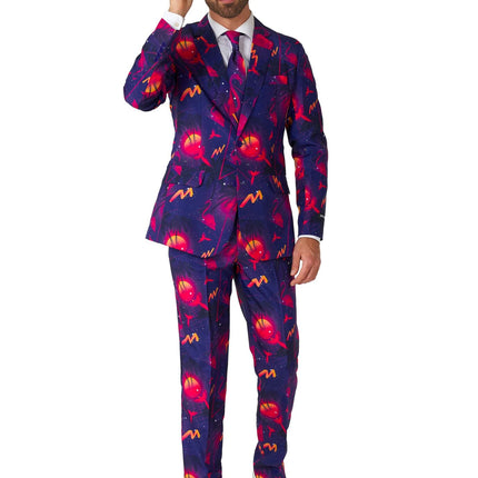 Costume bleu foncé rétro néon Hommes <tc>Suitmeister</tc>