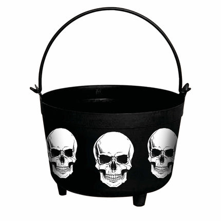 Squelettes noirs du chaudron d'Halloween