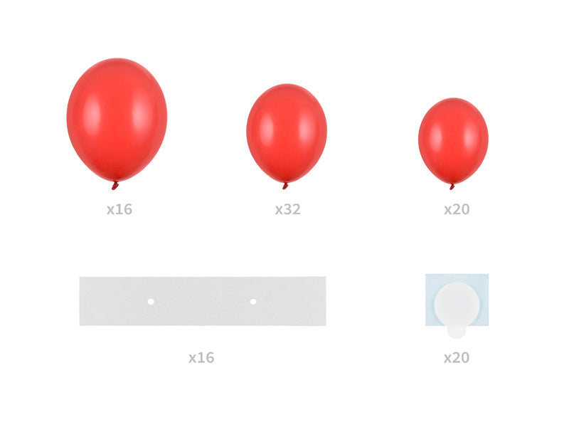 Ballon Bow Heart Red 5 pieces