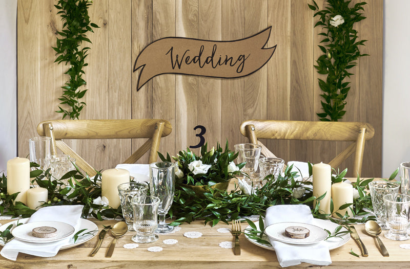 Cartes de table en bois 6pcs