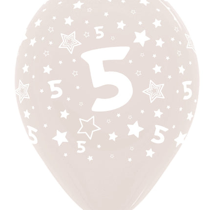 Ballons de baudruche Numéro 5 Crystal Clear 30cm 25pcs