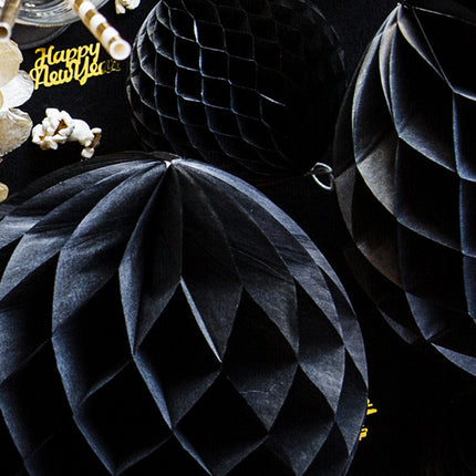Boule en nid d'abeille noire 10cm