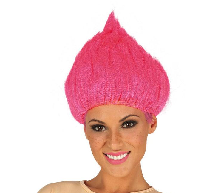 Perruque Troll Rose