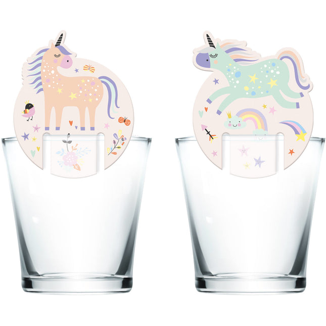 Marqueurs en verre Licorne Arc-en-ciel 6pcs