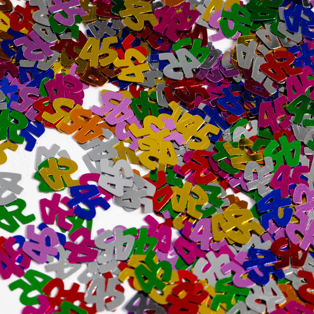 Confettis de table 45 ans colorés