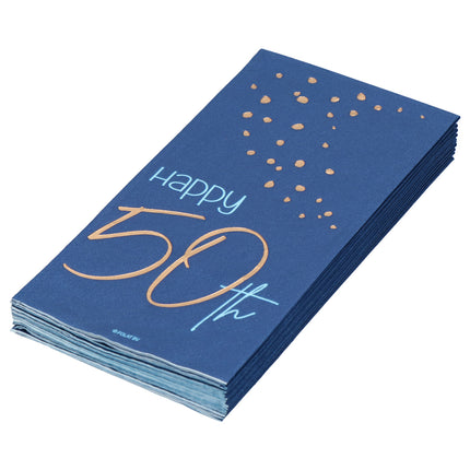 Serviettes de table 50 ans Bleu 33cm 10pcs