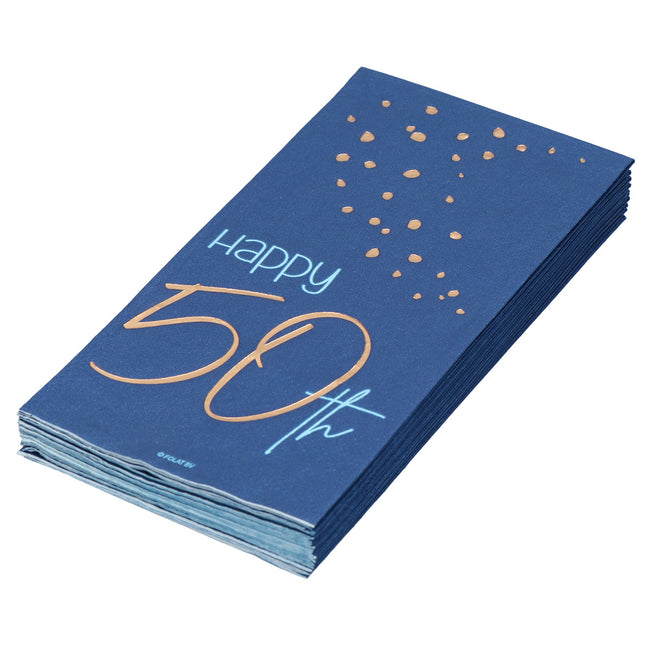 Serviettes de table 50 ans Bleu 33cm 10pcs