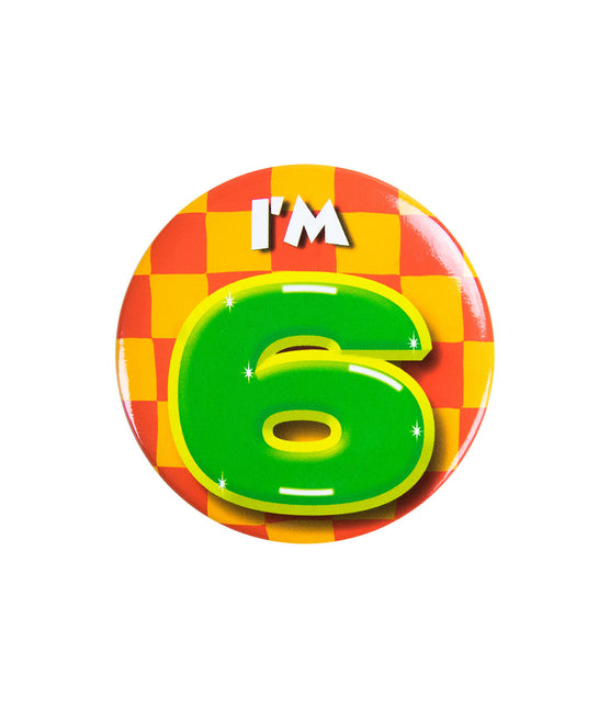 Je suis 6 Bouton 6 Années 5,5cm