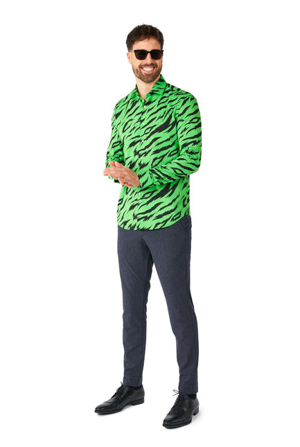 Chemise vert tigre Hommes <tc>OppoSuits</tc>