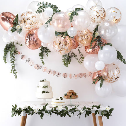 Ensemble de bricolage d'arcs de ballons en or rose