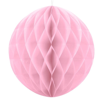 Boule en nid d'abeille rose clair 20cm