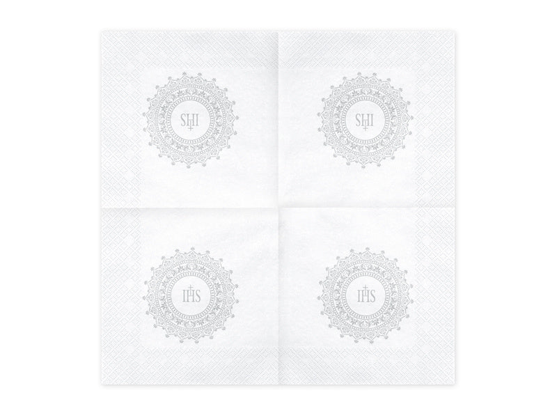 Serviettes de Communion Argent 33cm 20pcs