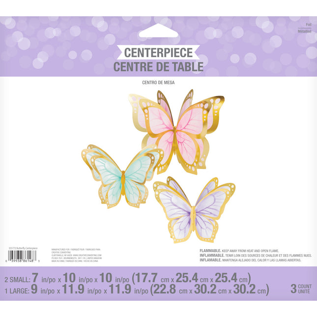 Décoration de table papillon 3pcs