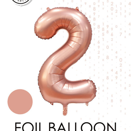 Ballon à figures or rose 2 ans brillant 86cm
