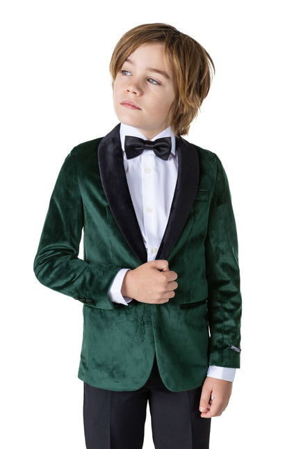 Blazer en velours vert foncé Garçon <tc>OppoSuits</tc>