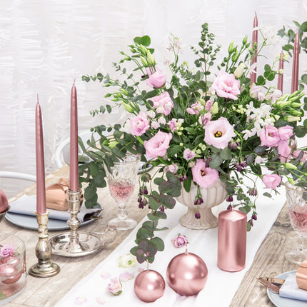 Bougie émoussée Rose Gold Metallic 12cm 6pcs