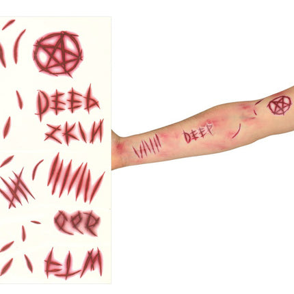 Ensemble de tatouages de cicatrices de démon d'Halloween