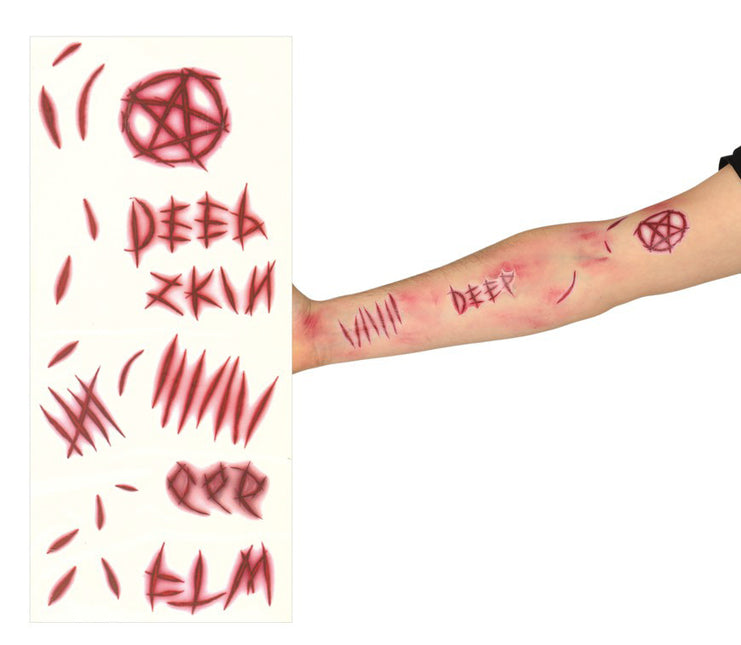 Ensemble de tatouages de cicatrices de démon d'Halloween