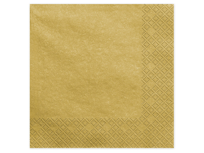 Serviettes de table dorées 40cm 20pcs