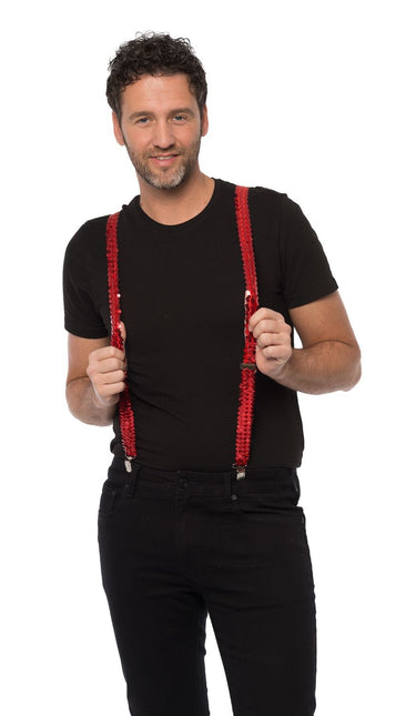 Bretelles rouges à paillettes