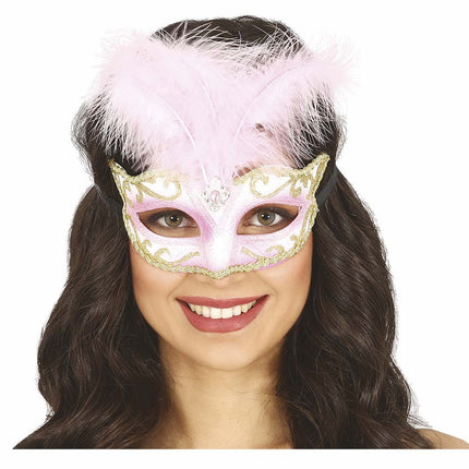 Plume de masque rose