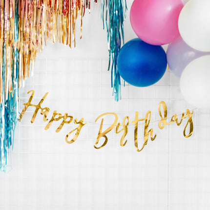 Guirlande d'anniversaire Happy Birthday Gold 62cm