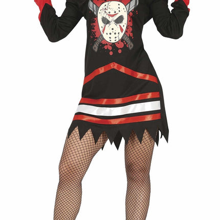 Costume d'Halloween de hockey sur glace Dames Rouge Noir