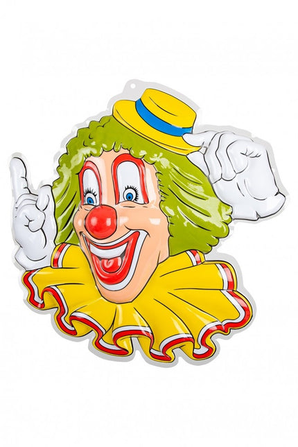 Décoration murale Clown Chapeau jaune 50cm