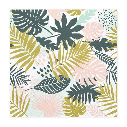 Serviettes de table Hawaii Feuille de palmier 33cm 20pcs
